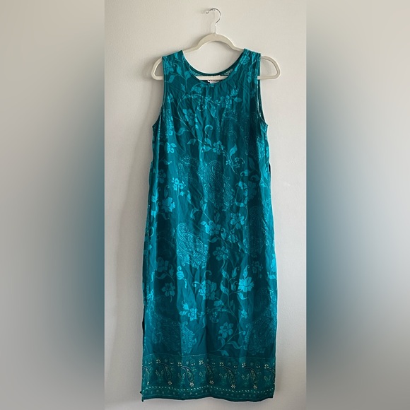 R&K Teal Paisley Maxi Dress - Picture 1 of 4